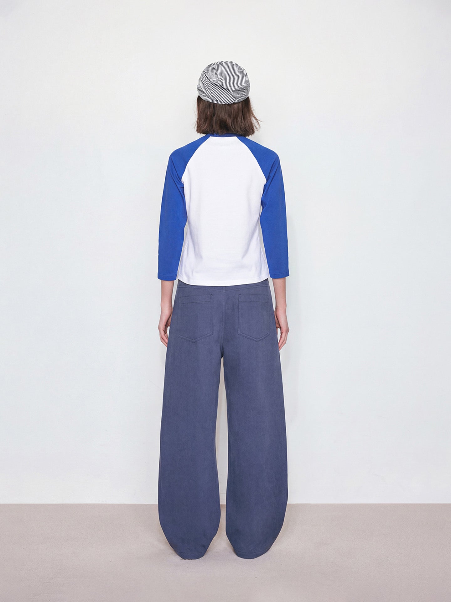 Vintage Blue Washed Curved Leg Pants