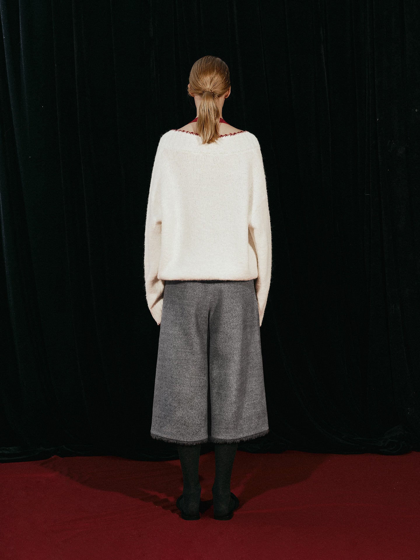 New Year Mock Two-Tone Knit Top