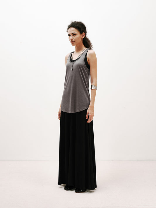 Color-block layered tank dress