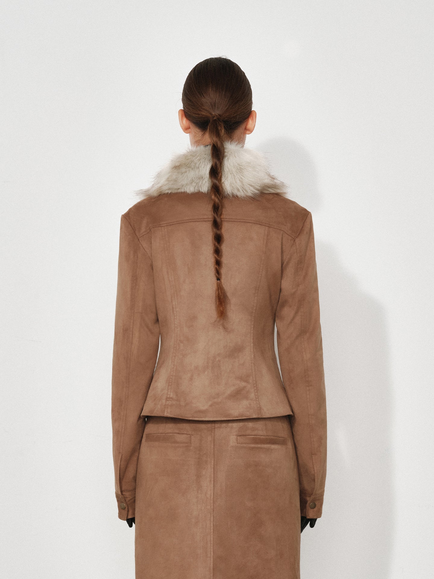 Slim-Fit Faux Suede Jacket