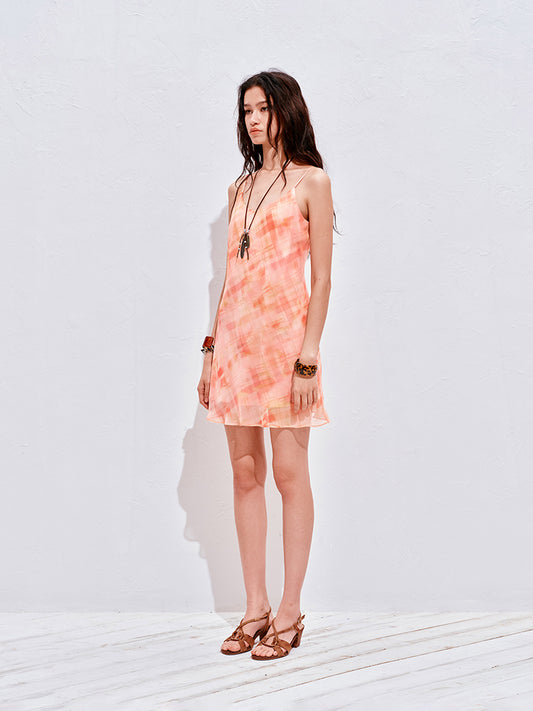 Printed Vacation Strap Mini Dress