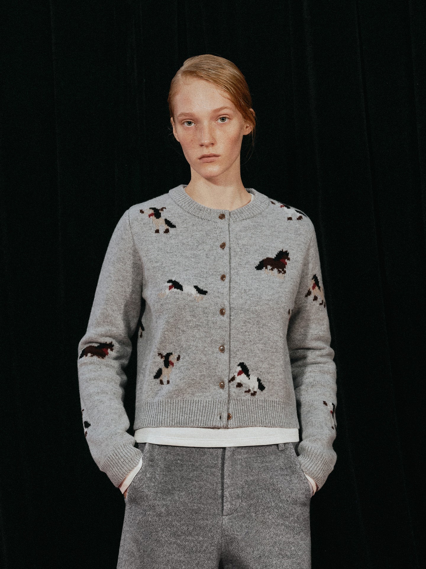 Jacquard Baby Horsehair Cardigan