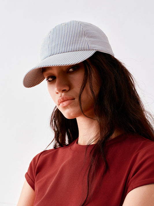 Striped visor cap