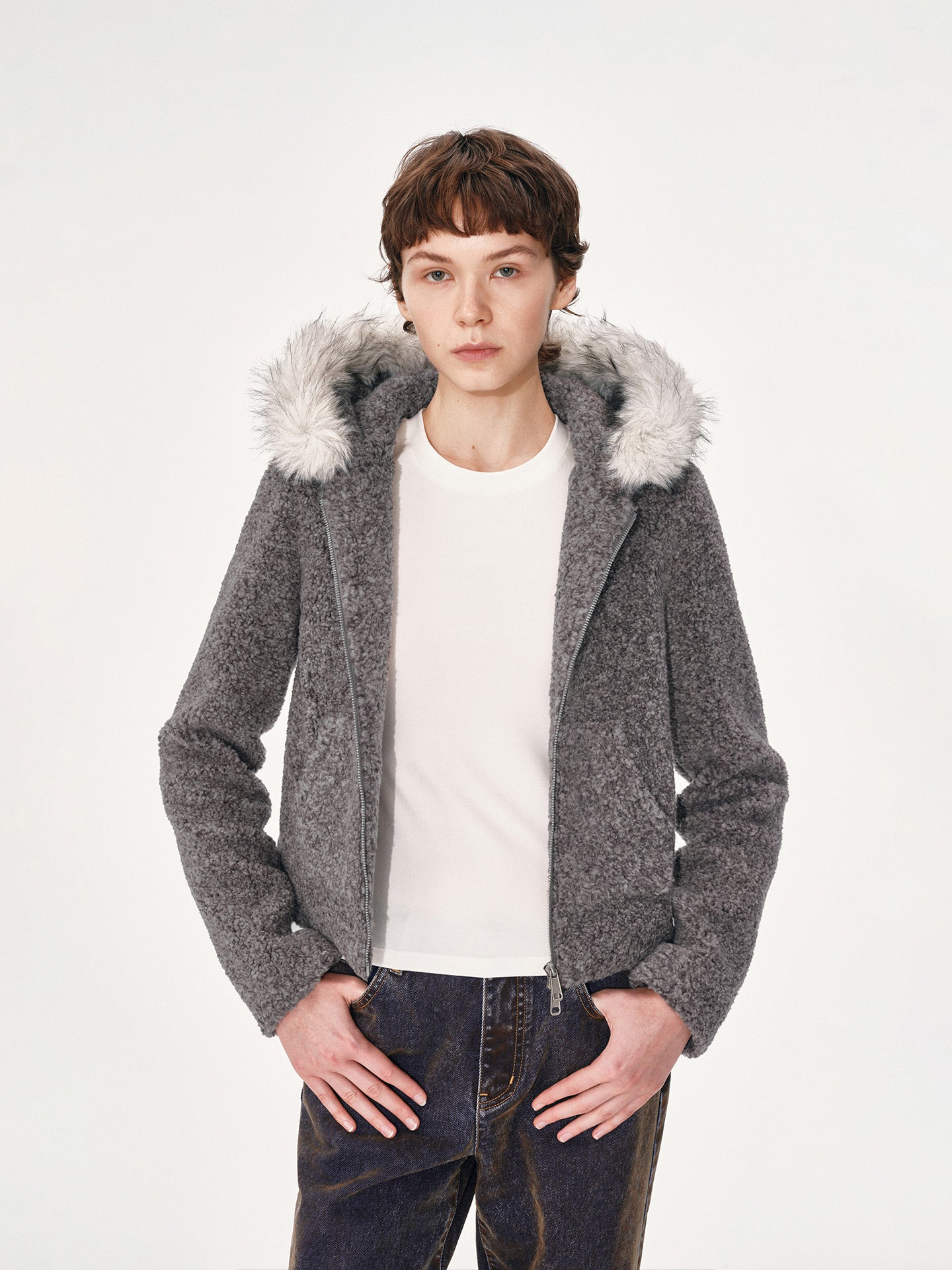 Polar Fleece Hooded Sweatshirt Jacket