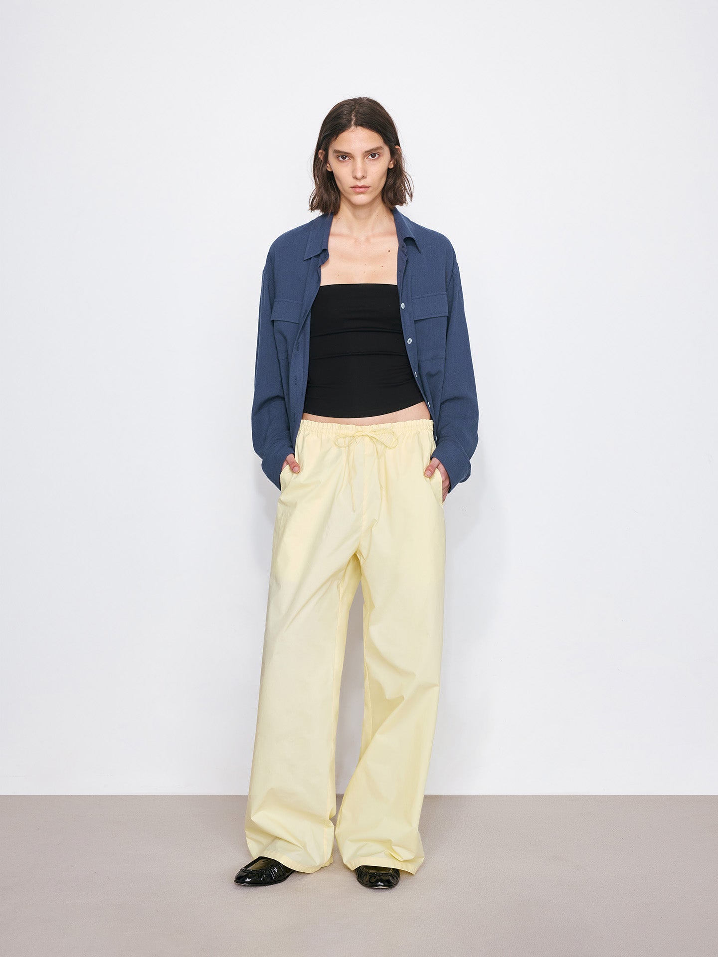 Elastic Waist Straight-Leg Pants