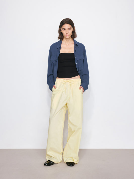 Elastic Waist Straight-Leg Pants