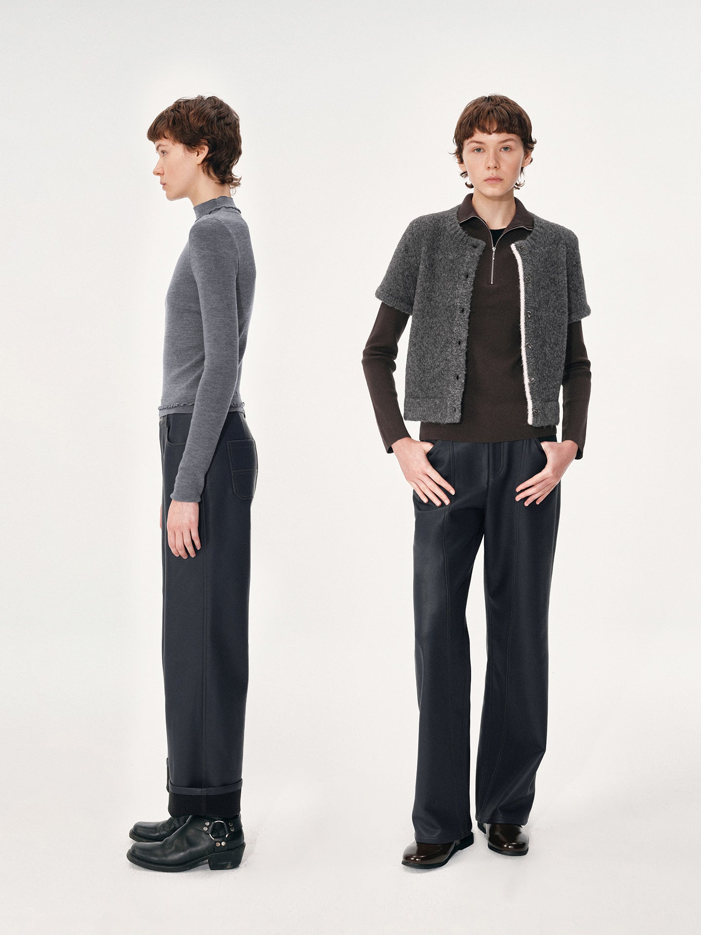 Violet-Blue Leather Pants