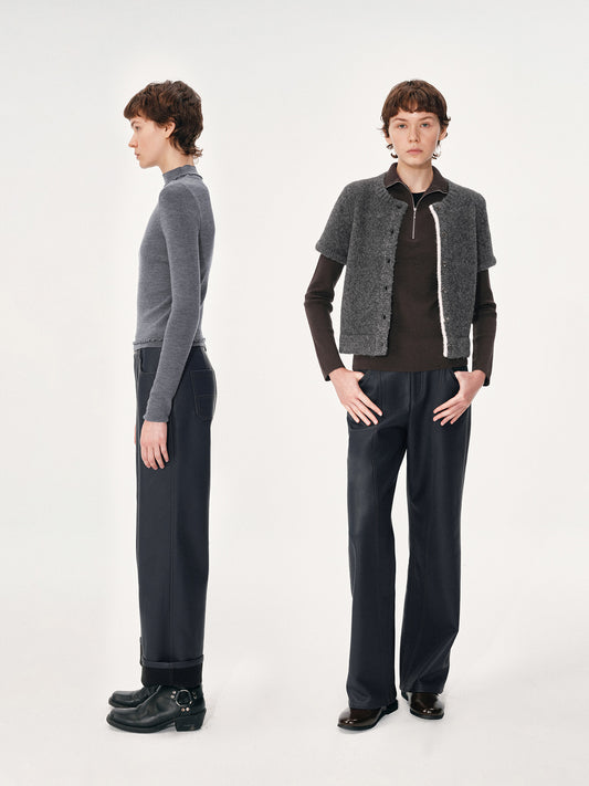 Violet-Blue Leather Pants