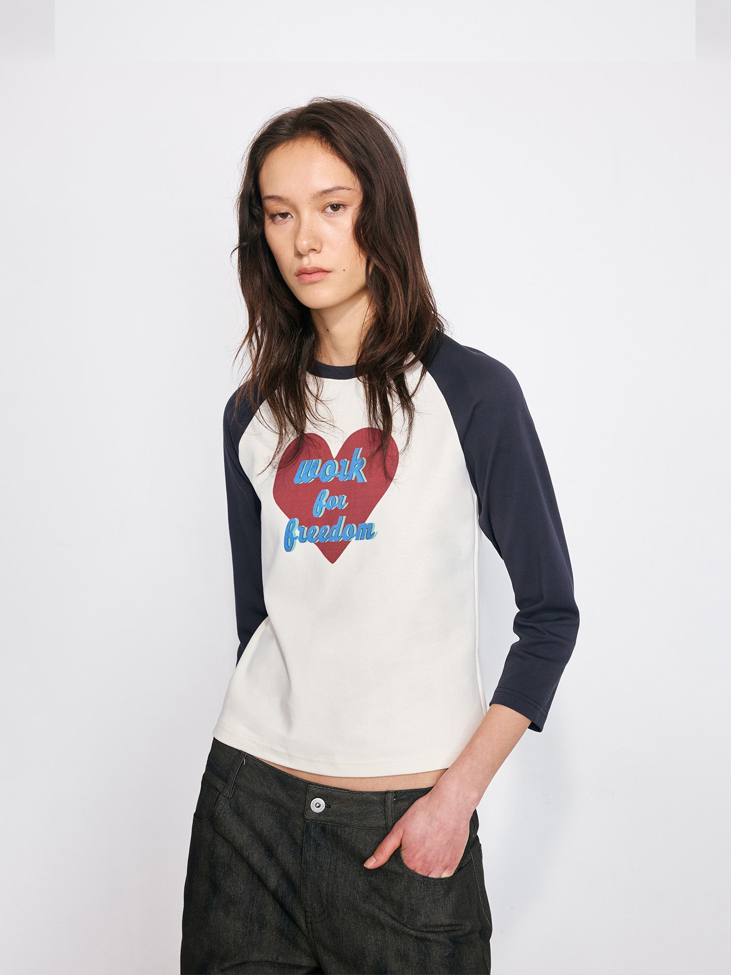 Color-Block Printed Long-Sleeve T-Shirt