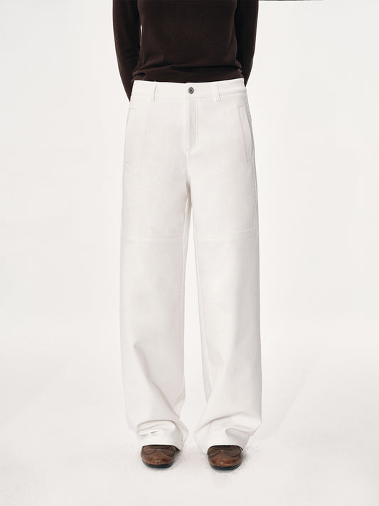 Loose-Fit Pants with Lace Trim