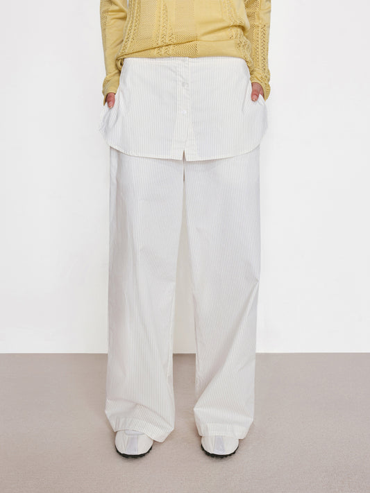 Shirt Hem Paneled Fake Two-Piece Skort