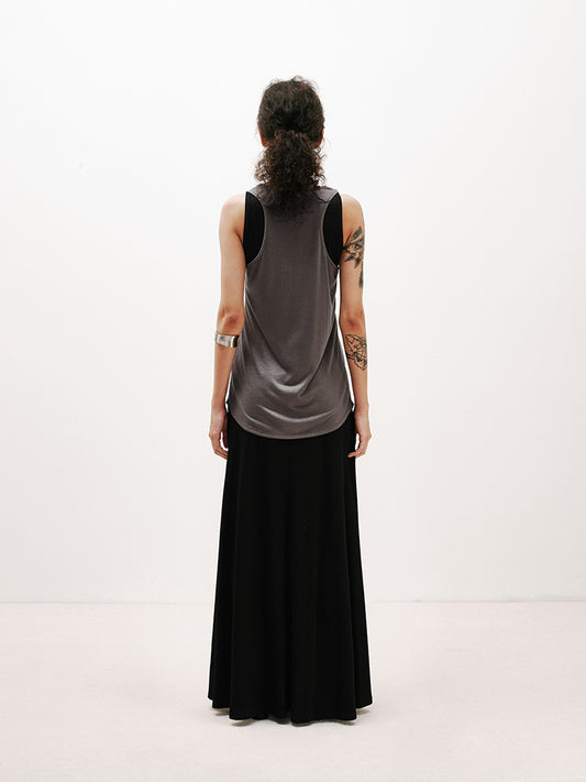 Color-block layered tank dress