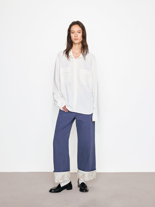 Printed Cargo Pants with Reversible Cuffs