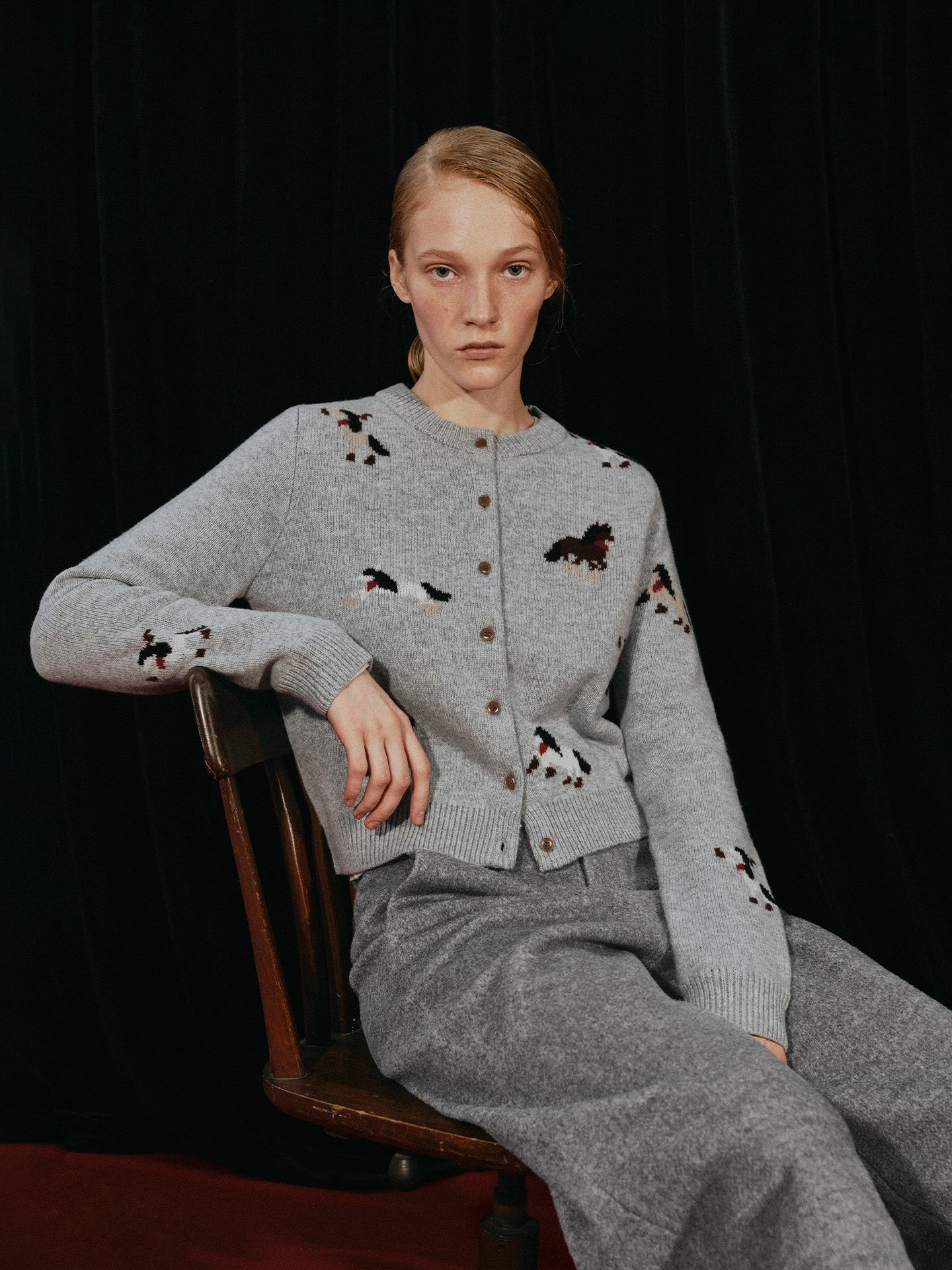 Jacquard Baby Horsehair Cardigan