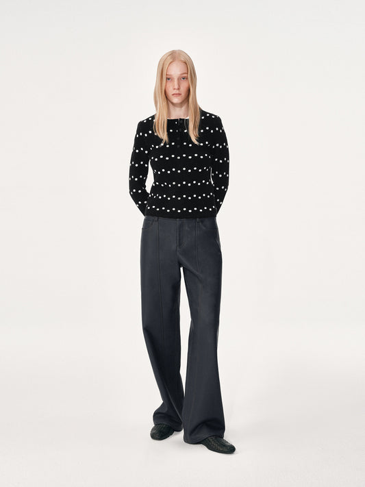 Violet-Blue Leather Pants