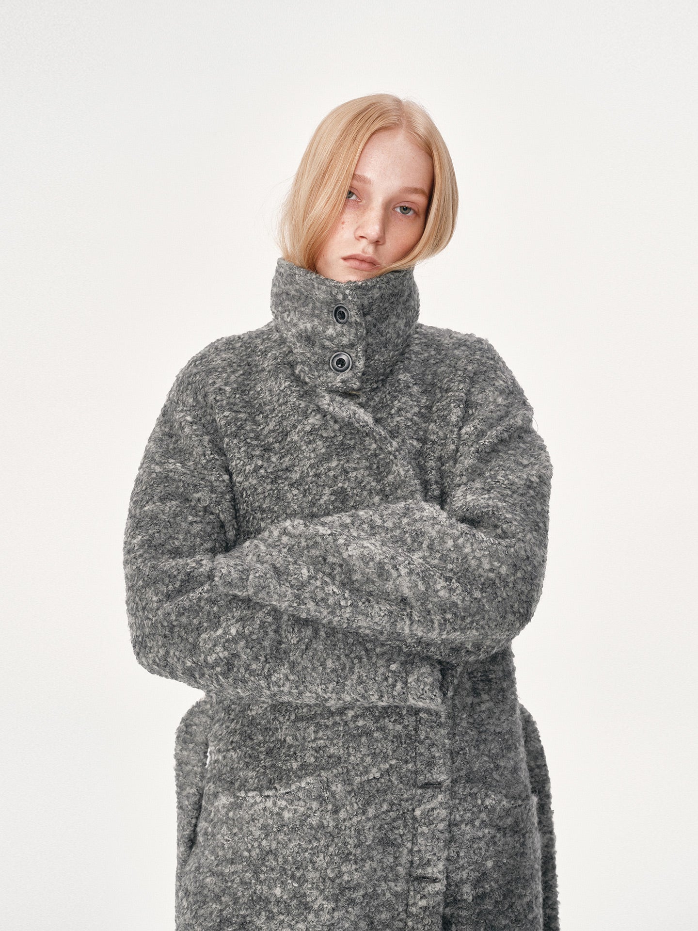 Loop Knit Wool Blend Coat