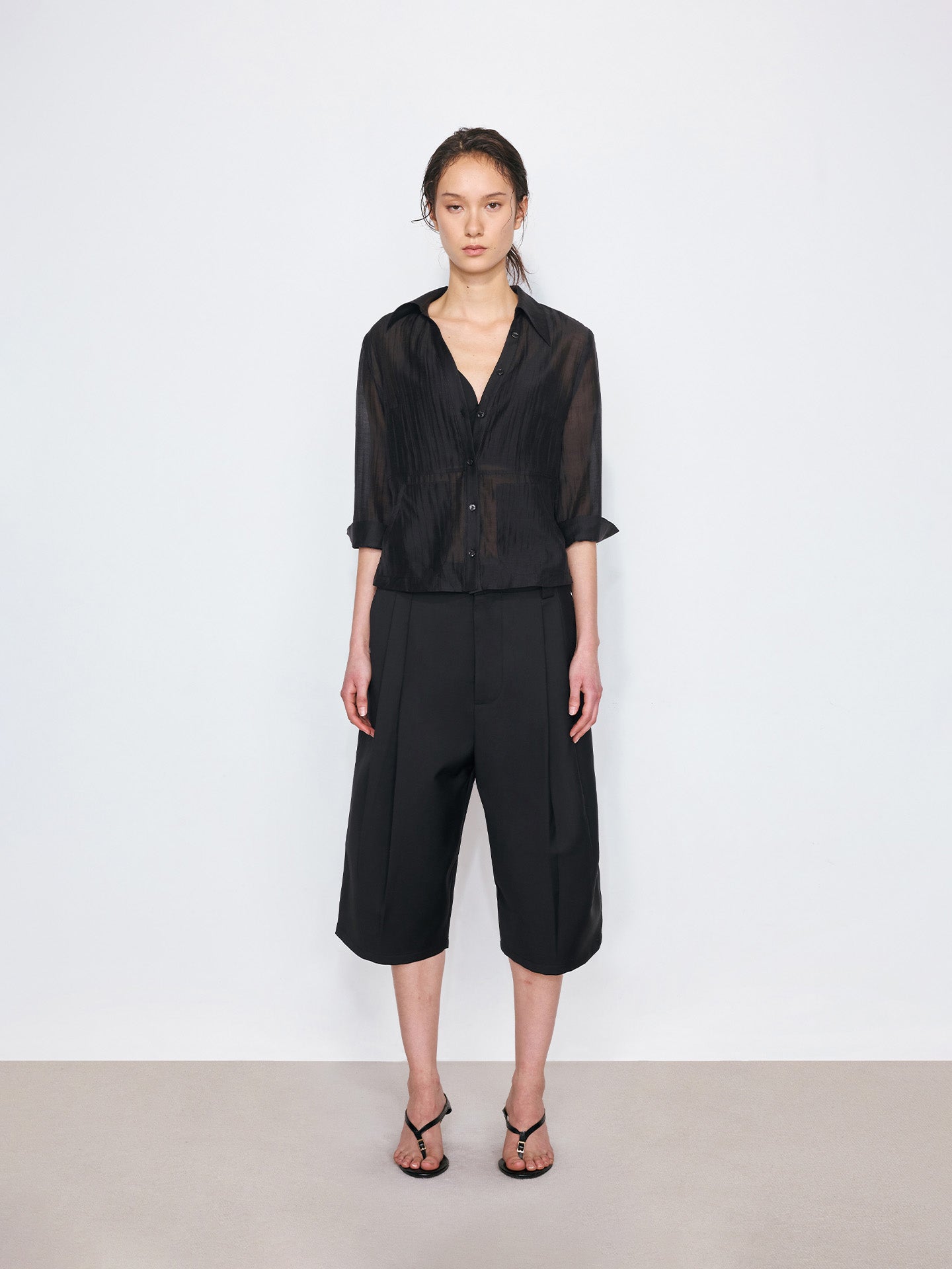 Sheer Tie Waist Shirt
