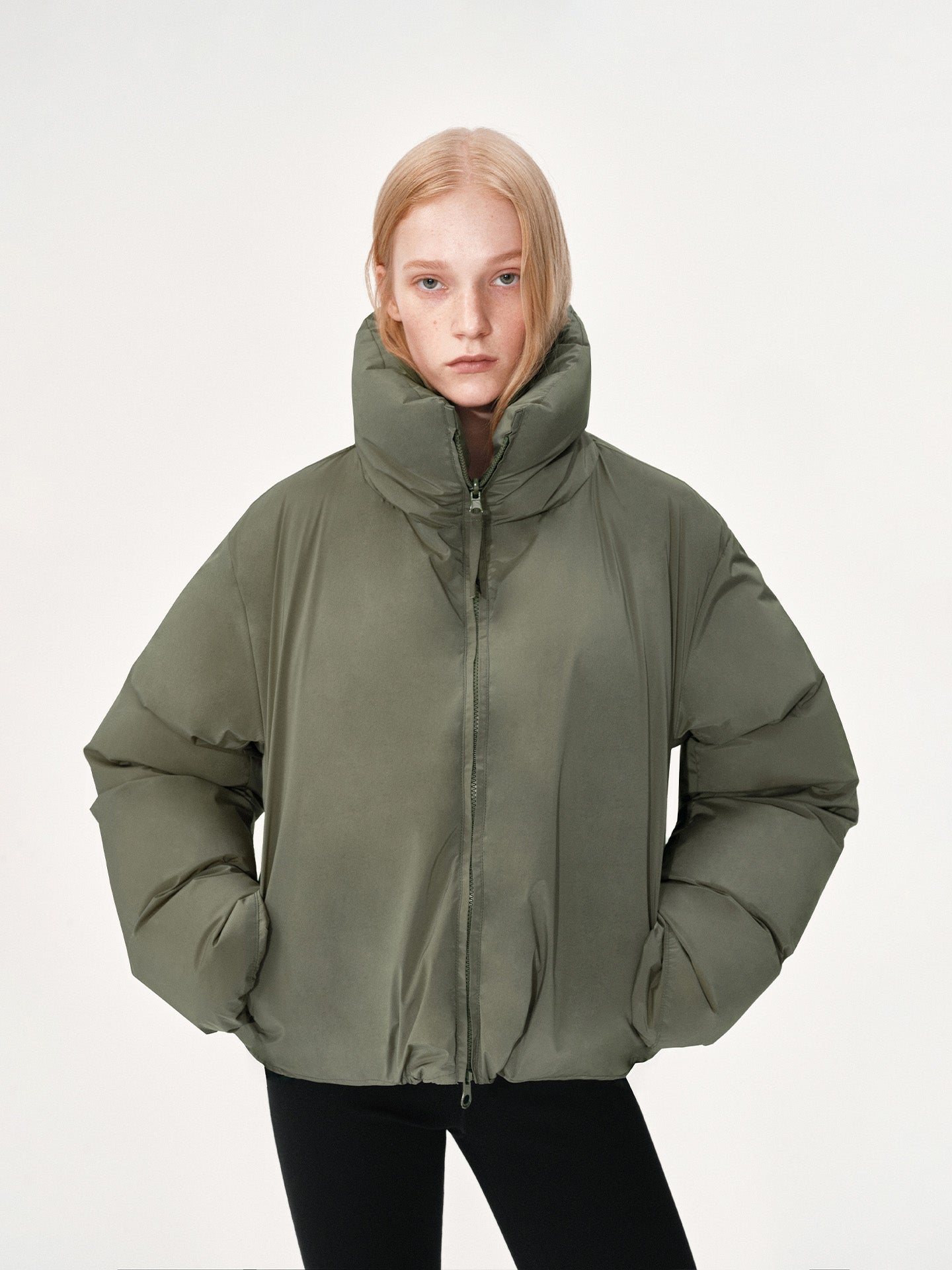 Reversible High-Neck Oversized Down Coat
