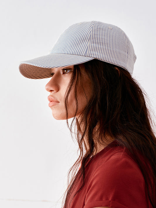 Striped visor cap