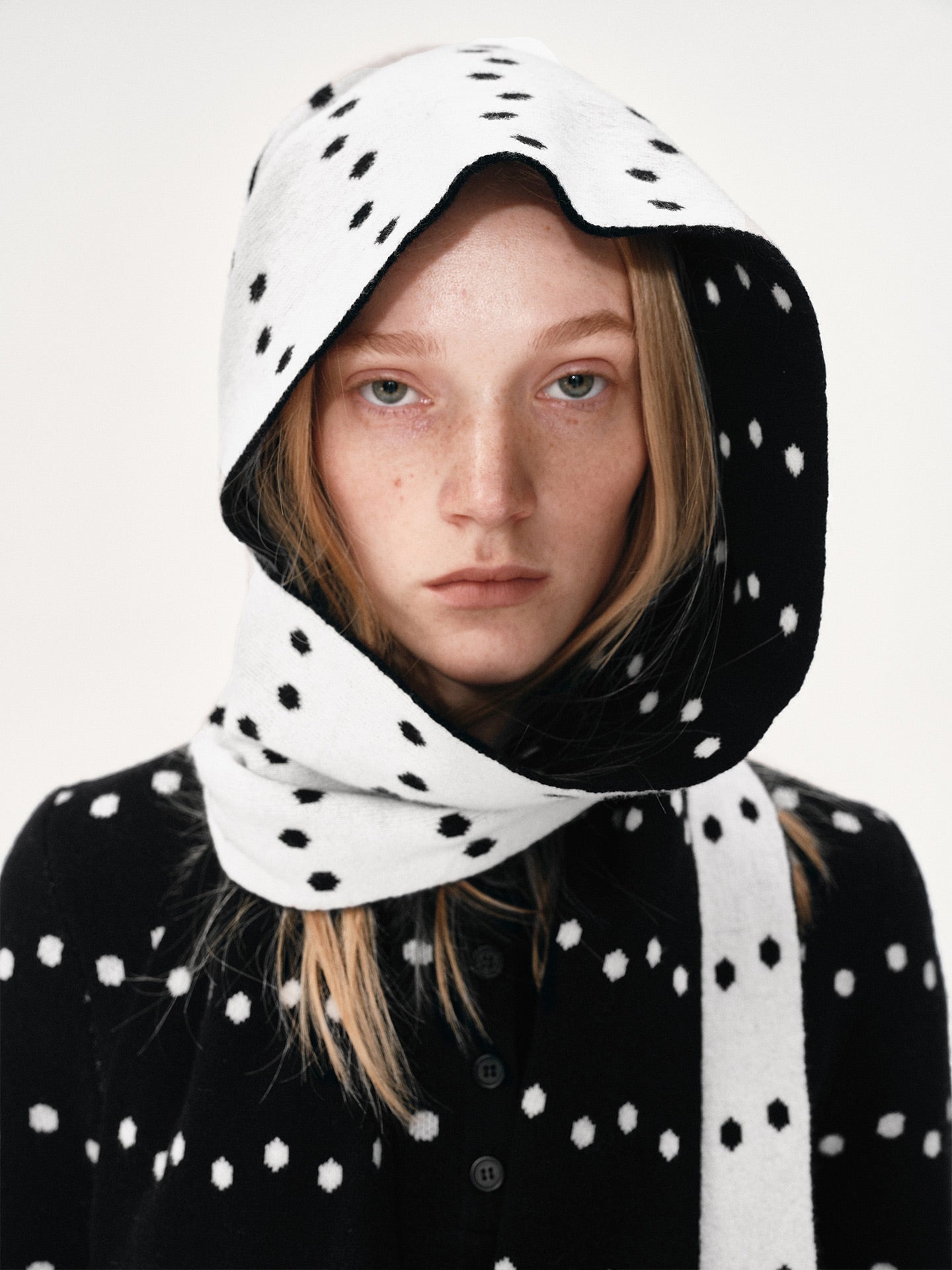 Two-Tone Polka Dot Scarf