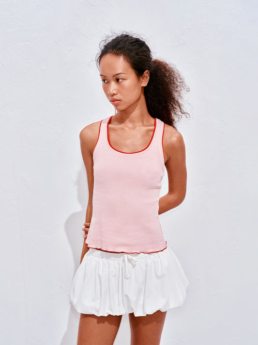 Contrast-Trim Stretch Tank Top