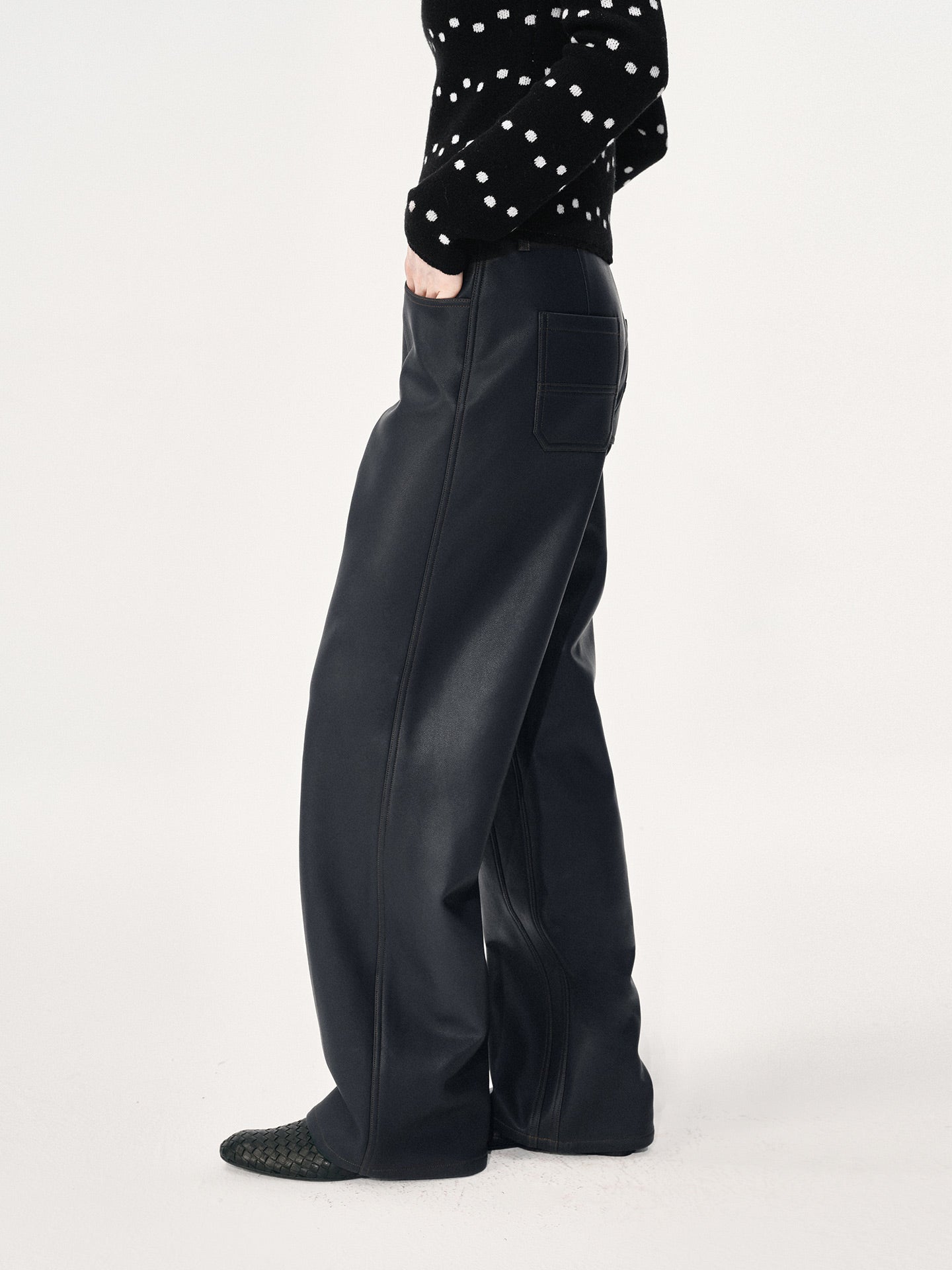 Violet-Blue Leather Pants