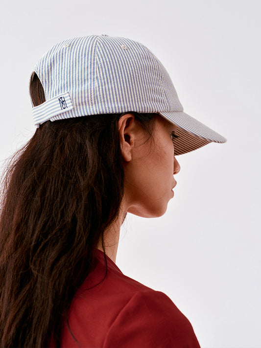 Striped visor cap