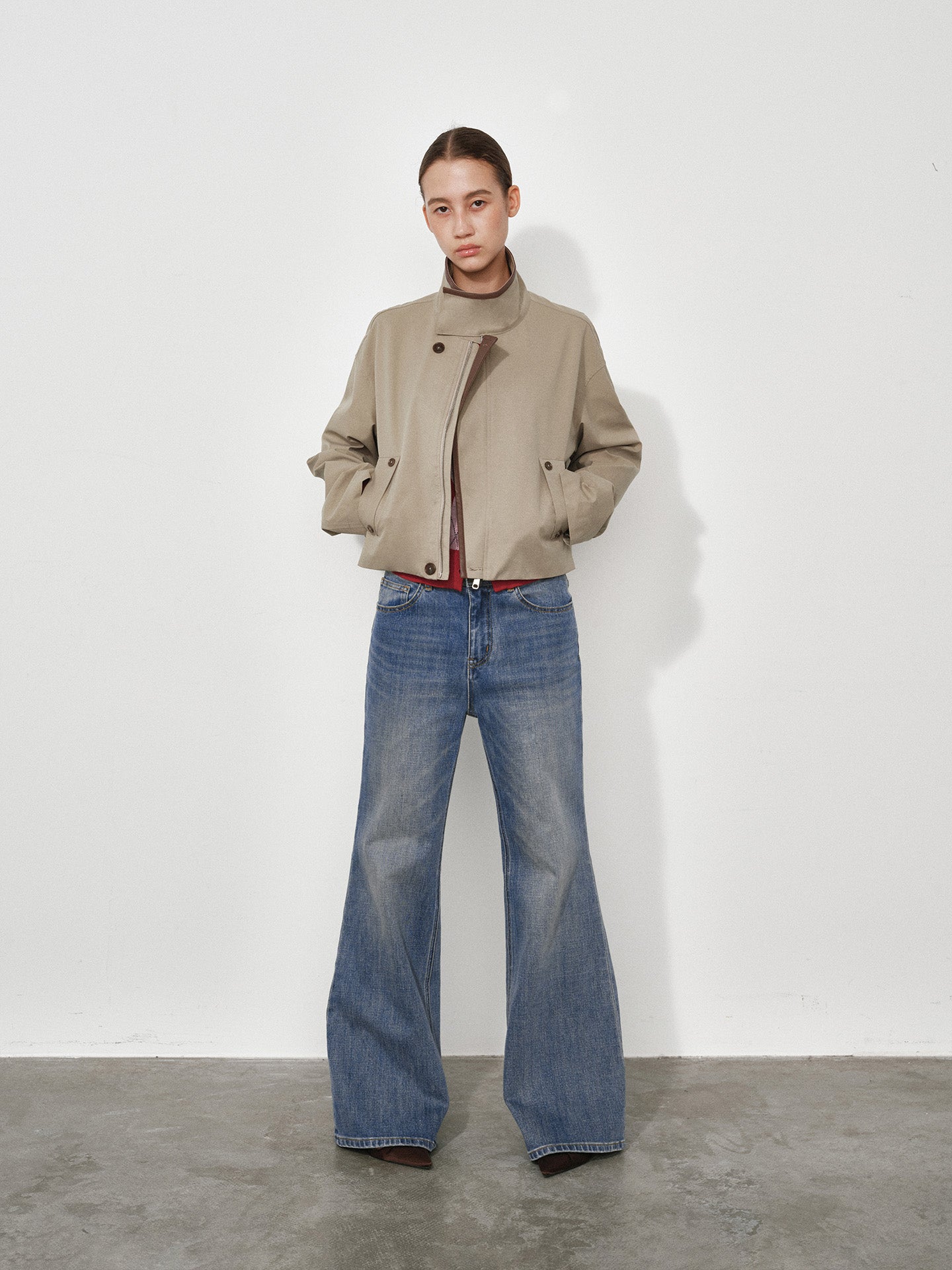 Slim Mid-Rise Stretch Flare Jeans