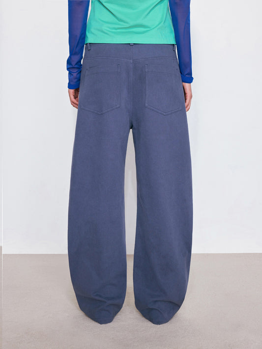 Vintage Blue Washed Curved Leg Pants