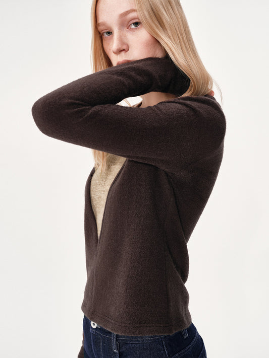 Color-block V-neck top