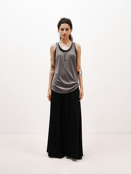 Color-block layered tank dress