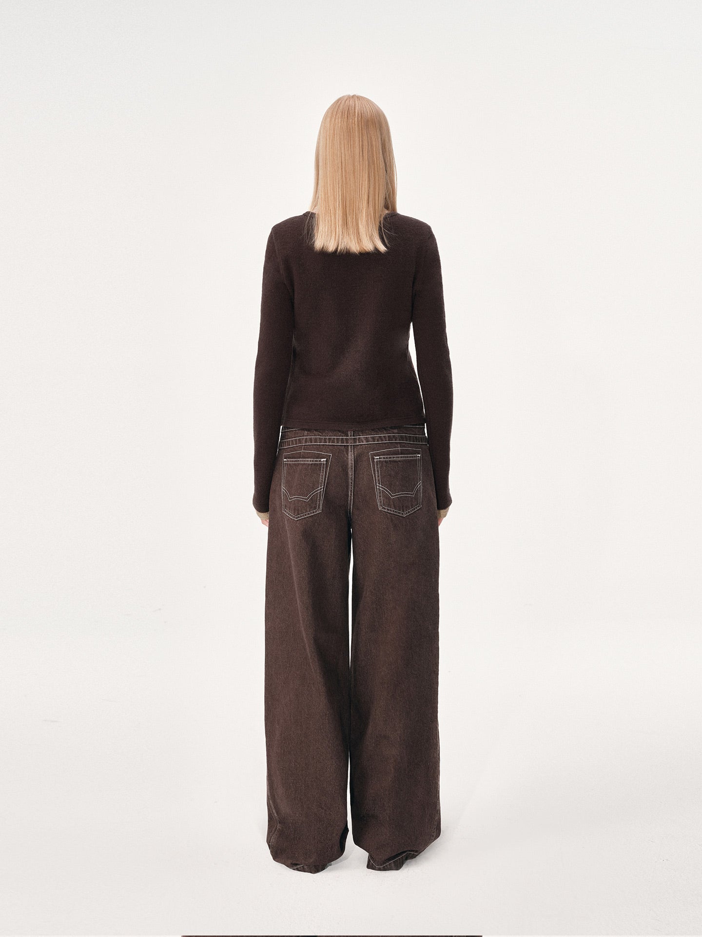 Color-block V-neck top