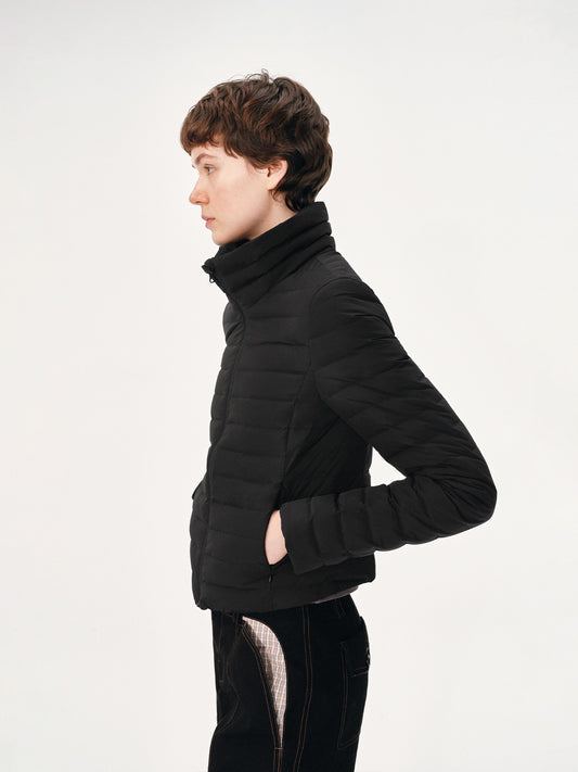 Slim-Fit Down Jacket with Fur Collar