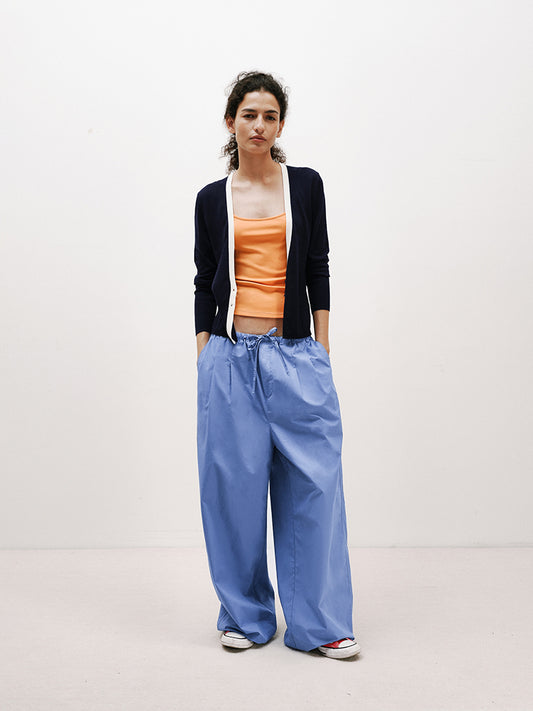 Cobalt blue Cotton Baggy Trousers