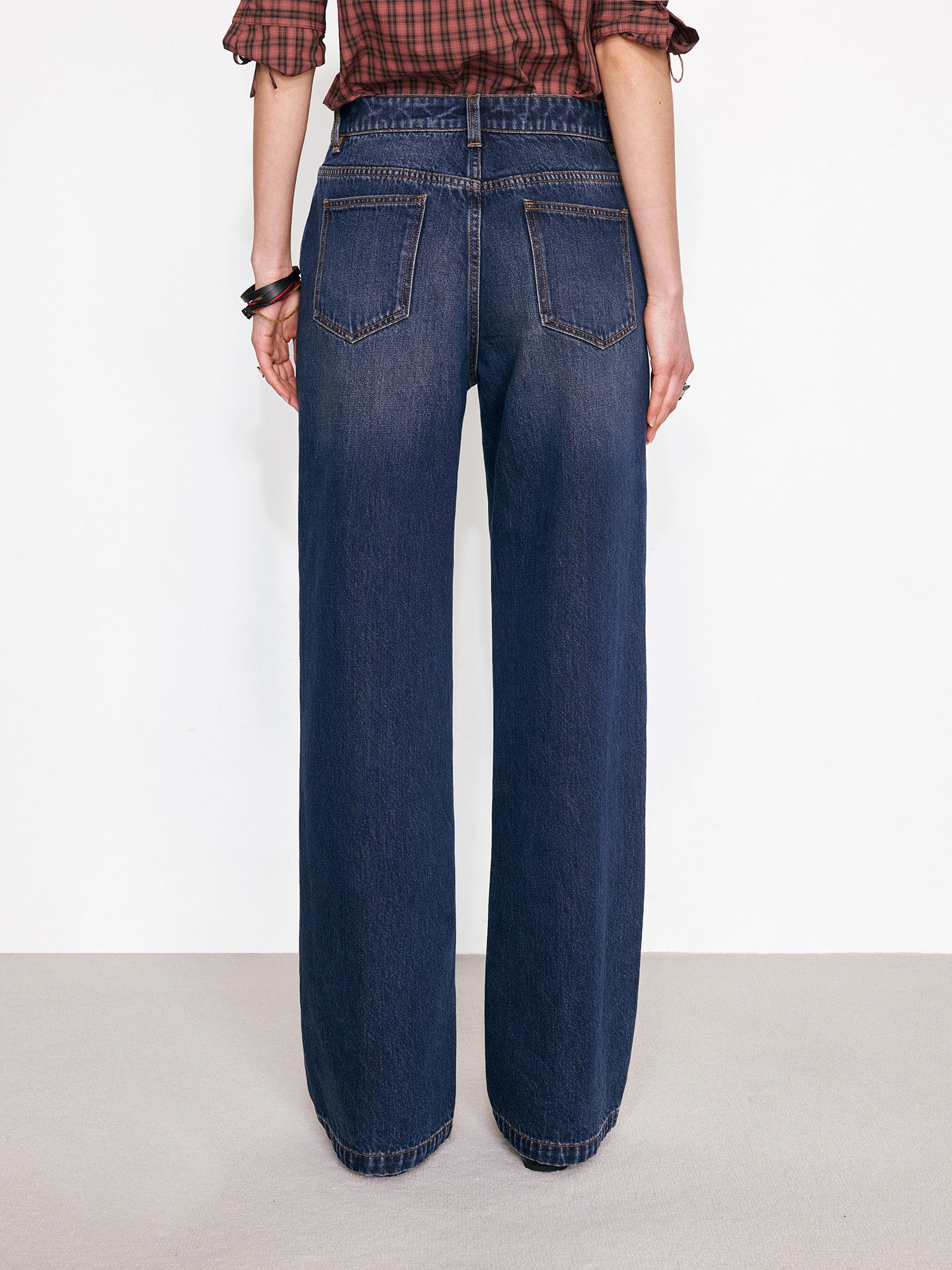 Heavy Wash Indigo Denim Jeans