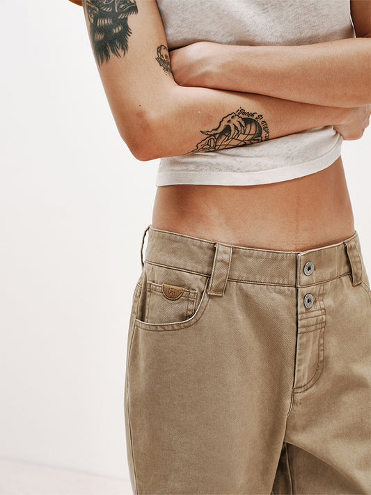 Washed Cropped Flared Pants