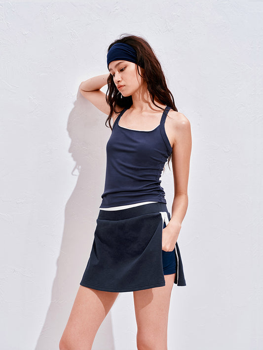 Color-blocked tennis skirt
