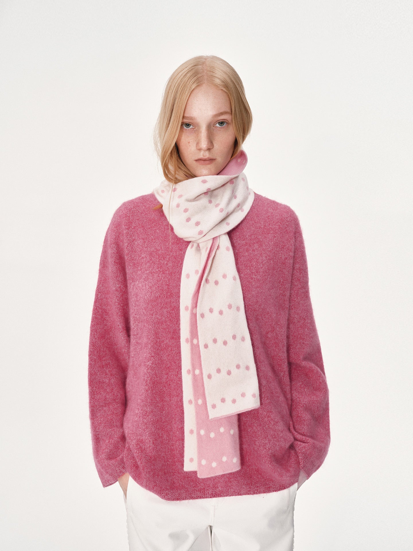 Two-Tone Polka Dot Scarf