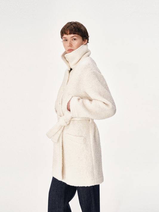 Loop Knit Wool Blend Coat