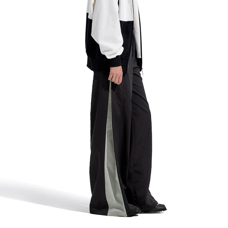 NUTH “Stepin” Black&Gray Pleated Wide Leg Casual Pants