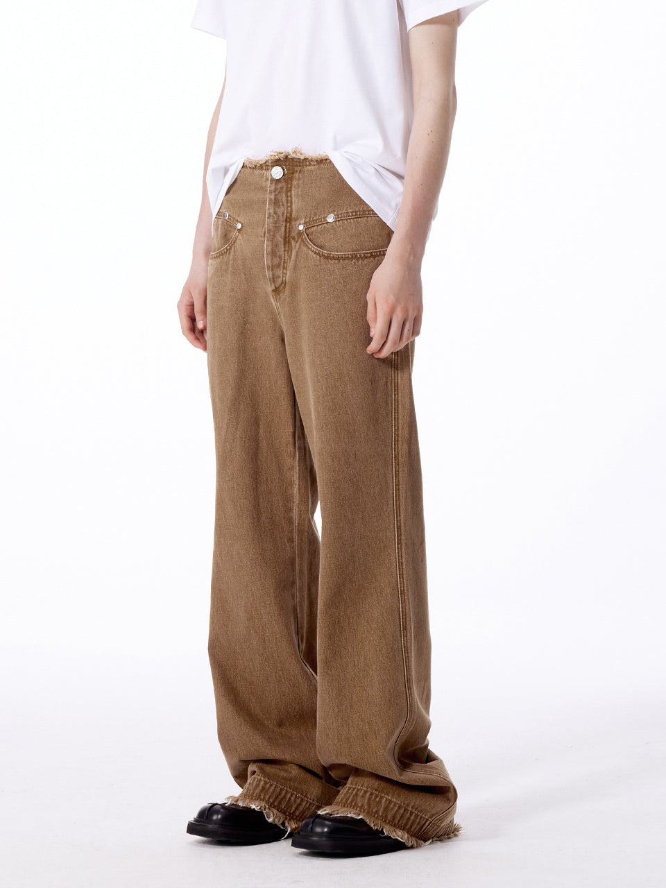 NUTH ‘Unisex’ Brown Pleats Jeans