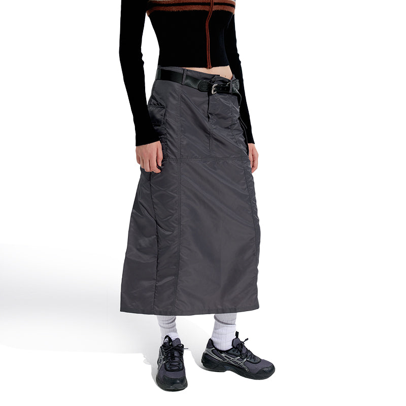 NUTH Grey Overalls Half-skirt