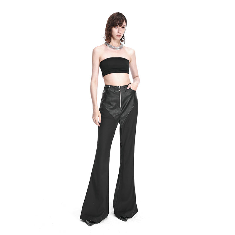 NUTH Faux Leather Patchwork Pants