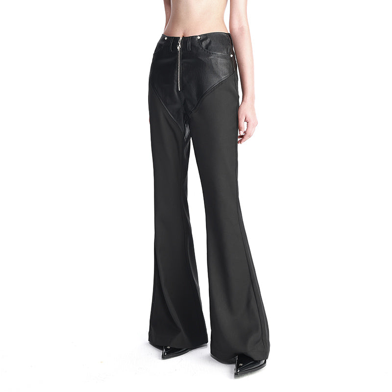 NUTH Faux Leather Patchwork Pants