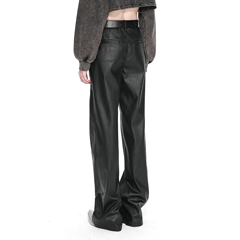 NUTH Faux Leather Rivets Pants