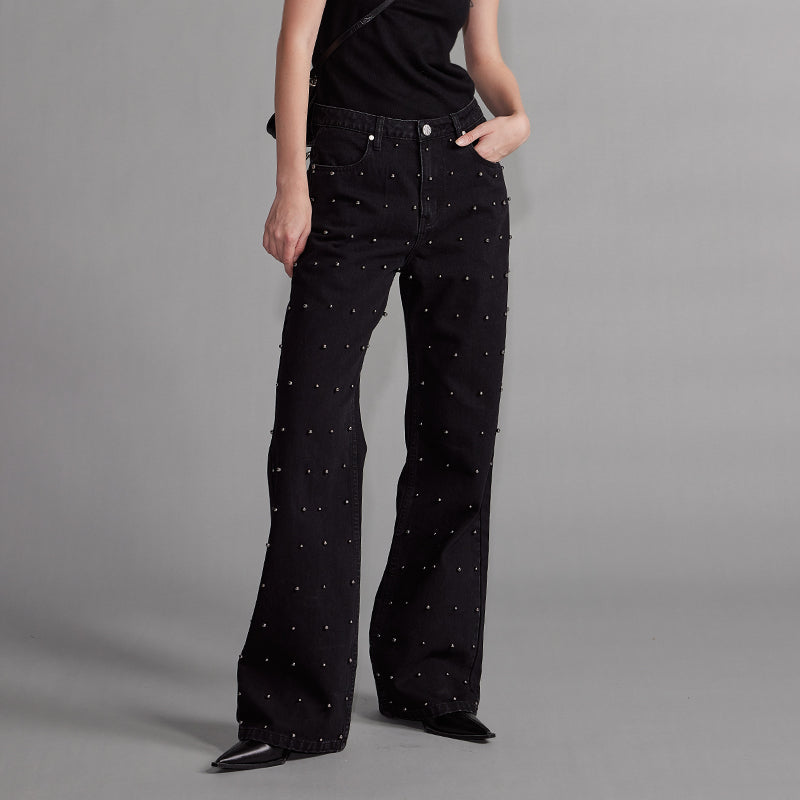 NUTH “Starry Night” Beaded Jeans (Black)
