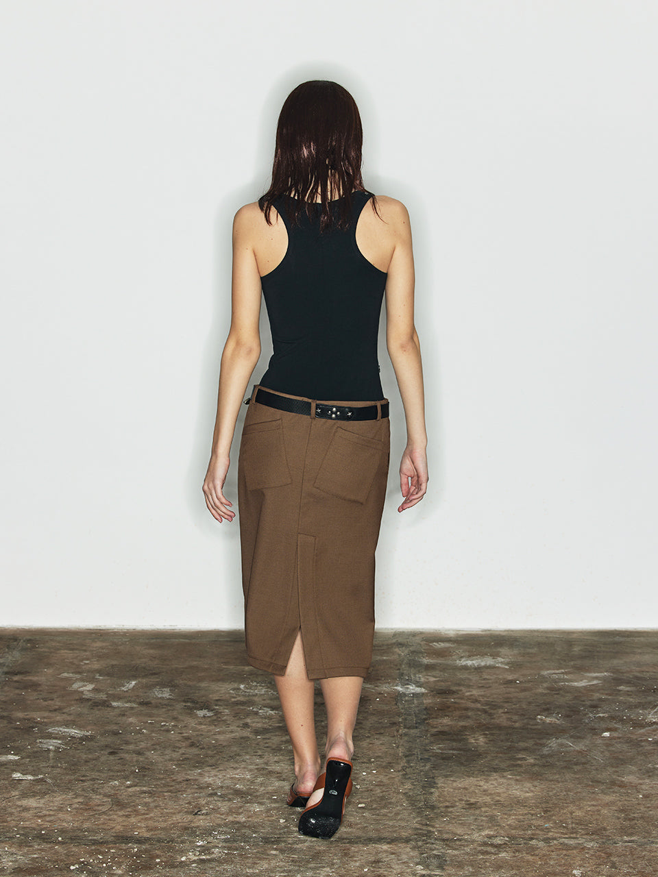 NUTH "Mirage" Vest Patchwork Dress (Brown)