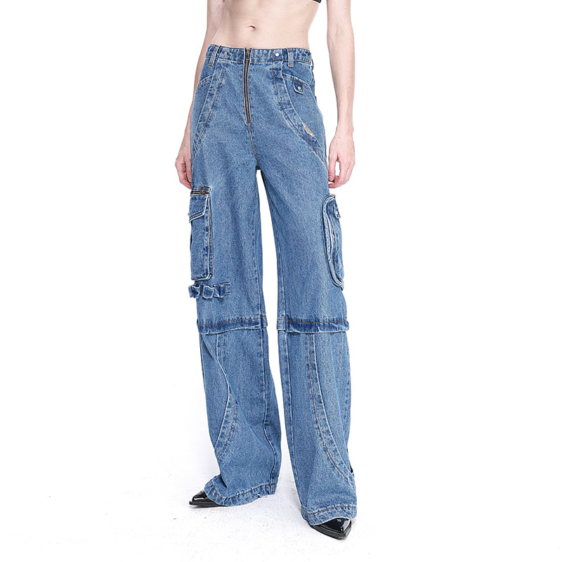 NUTH Blue Unisex High-Waisted Jeans