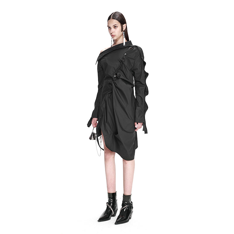NUTH Fishbone Structure Shirt Dress